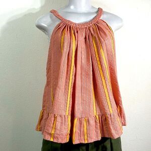 (A3) APIECE APART, Y2K, Women Striped Shirt, Sleeveless, Knitted Straps, Size‎ 4